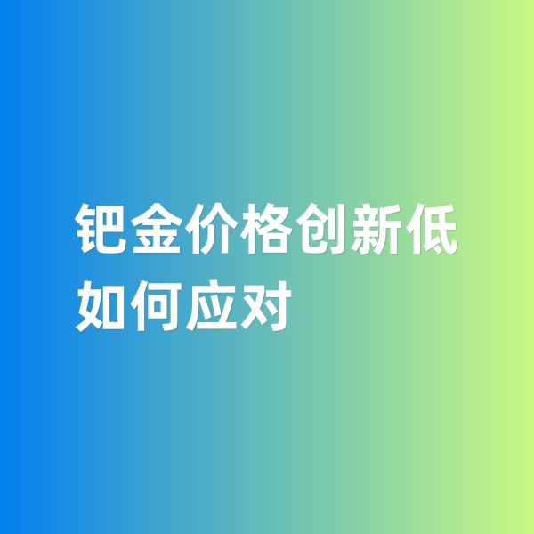 鈀碳回收，鈀金價(jià)格創(chuàng)新低，如何應(yīng)對